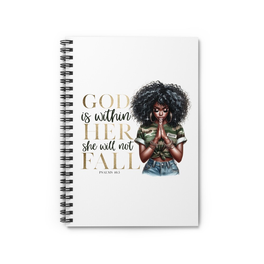 God Is Within Her She Will Not Fall Spiral Notebook | Faith Christian Journal